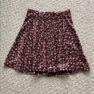 Hollister Velvety Floral Skirt XS